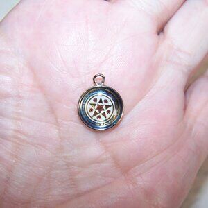 Vintage HOFFMAN Sterling Silver Bubble Charm - Country Hex Sign